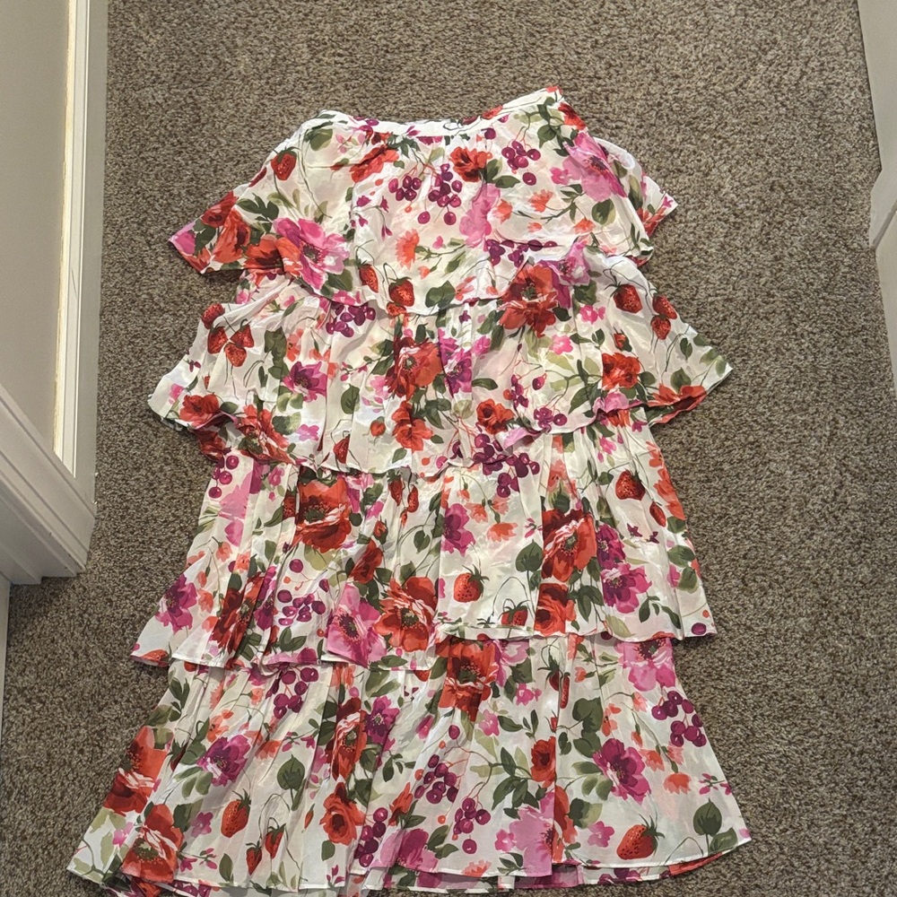 Floral Tiered Ruffle maxi skirt